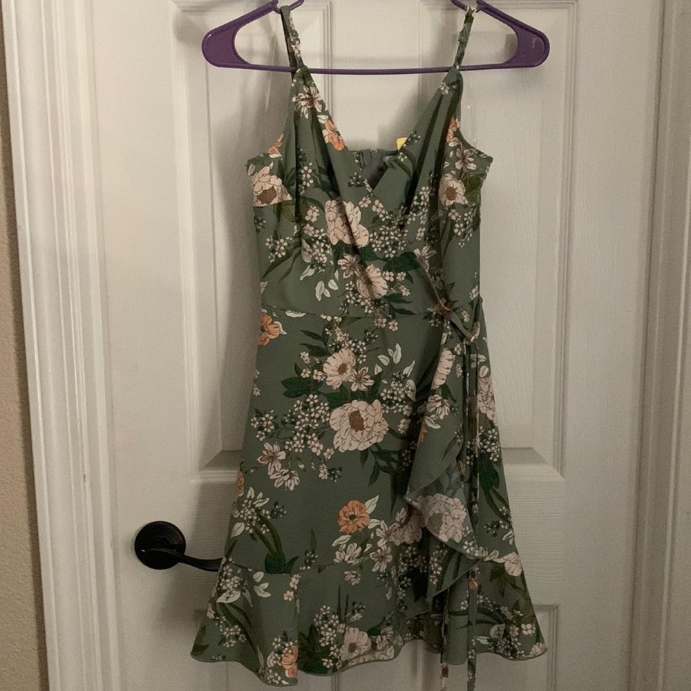 Floral Sun Dress Sage Green
